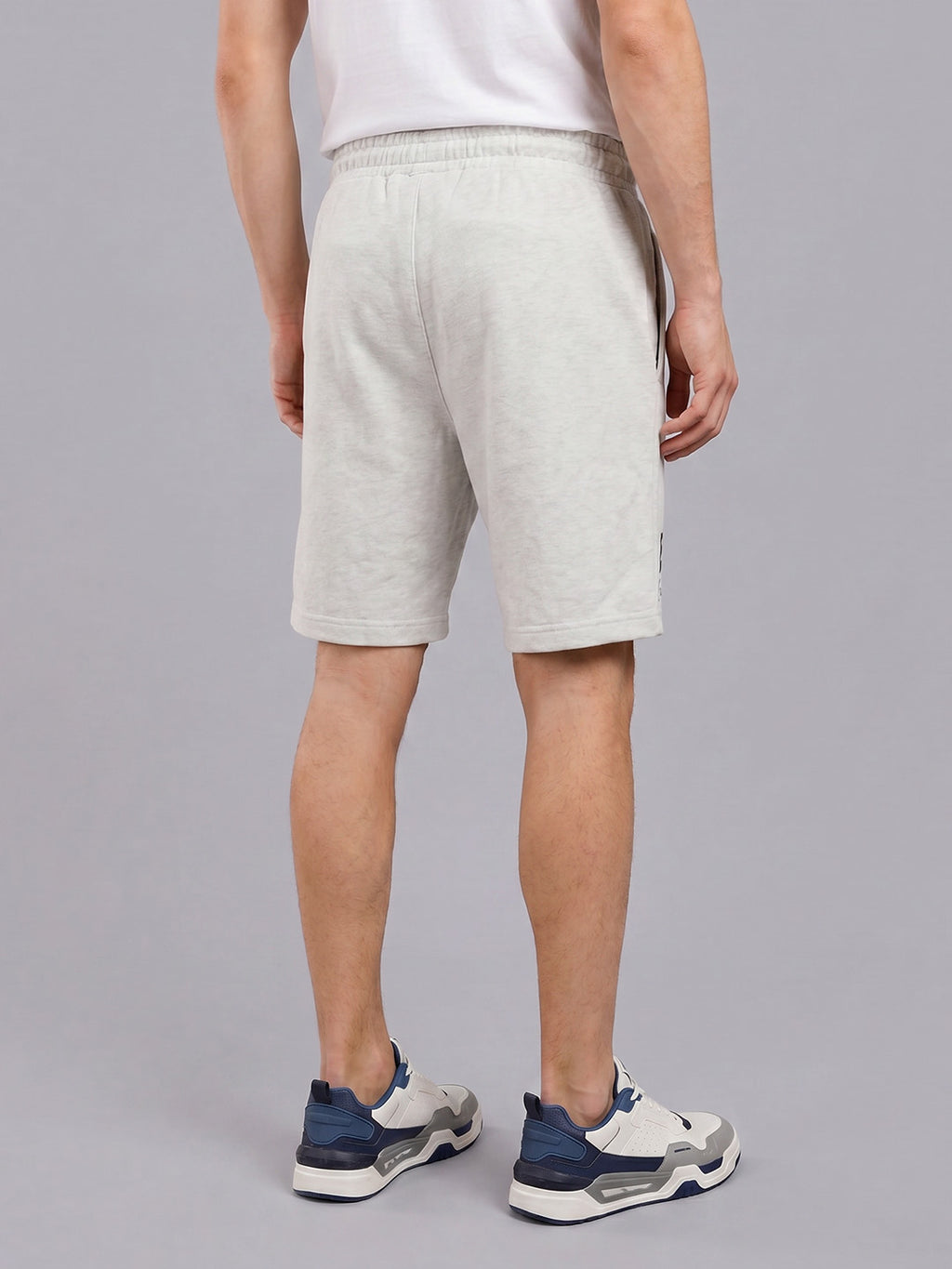 ARDEUR ZEAL IN YOU Men's White Melange Regular Fit Energy Formula Typography Shorts