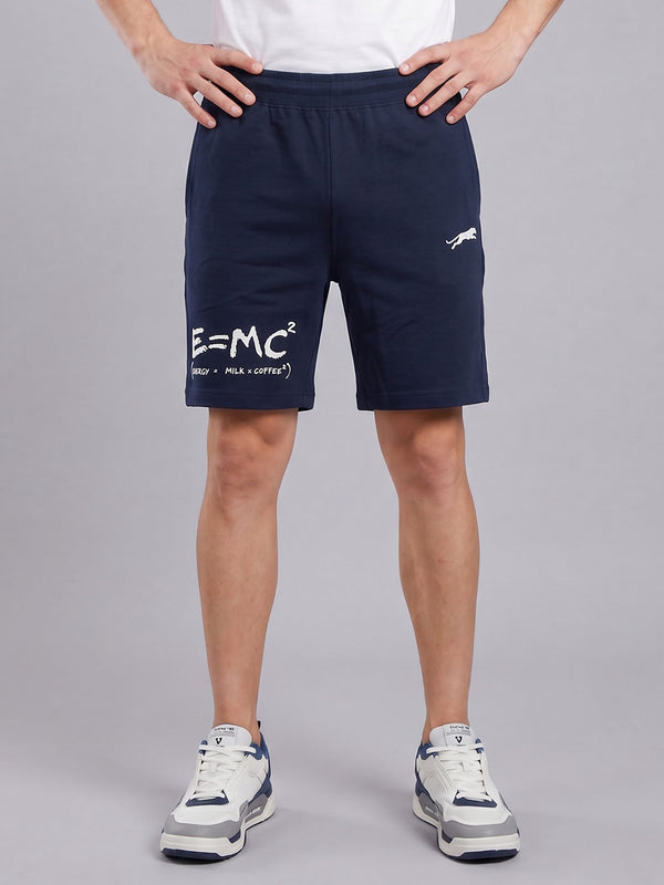 ARDEUR ZEAL IN YOU Men's Navy Regular Fit Energy Formula Typography Shorts