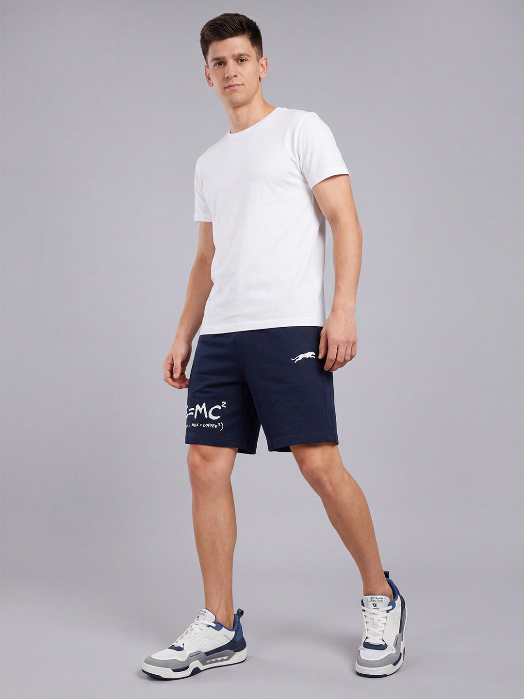 ARDEUR ZEAL IN YOU Men's Navy Regular Fit Energy Formula Typography Shorts