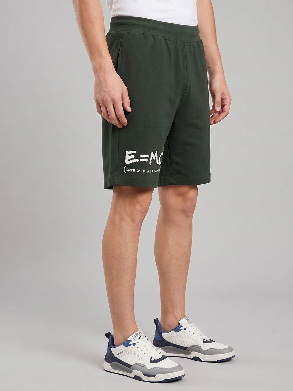 ARDEUR ZEAL IN YOU Men's Olive Regular Fit Energy Formula Typography Shorts