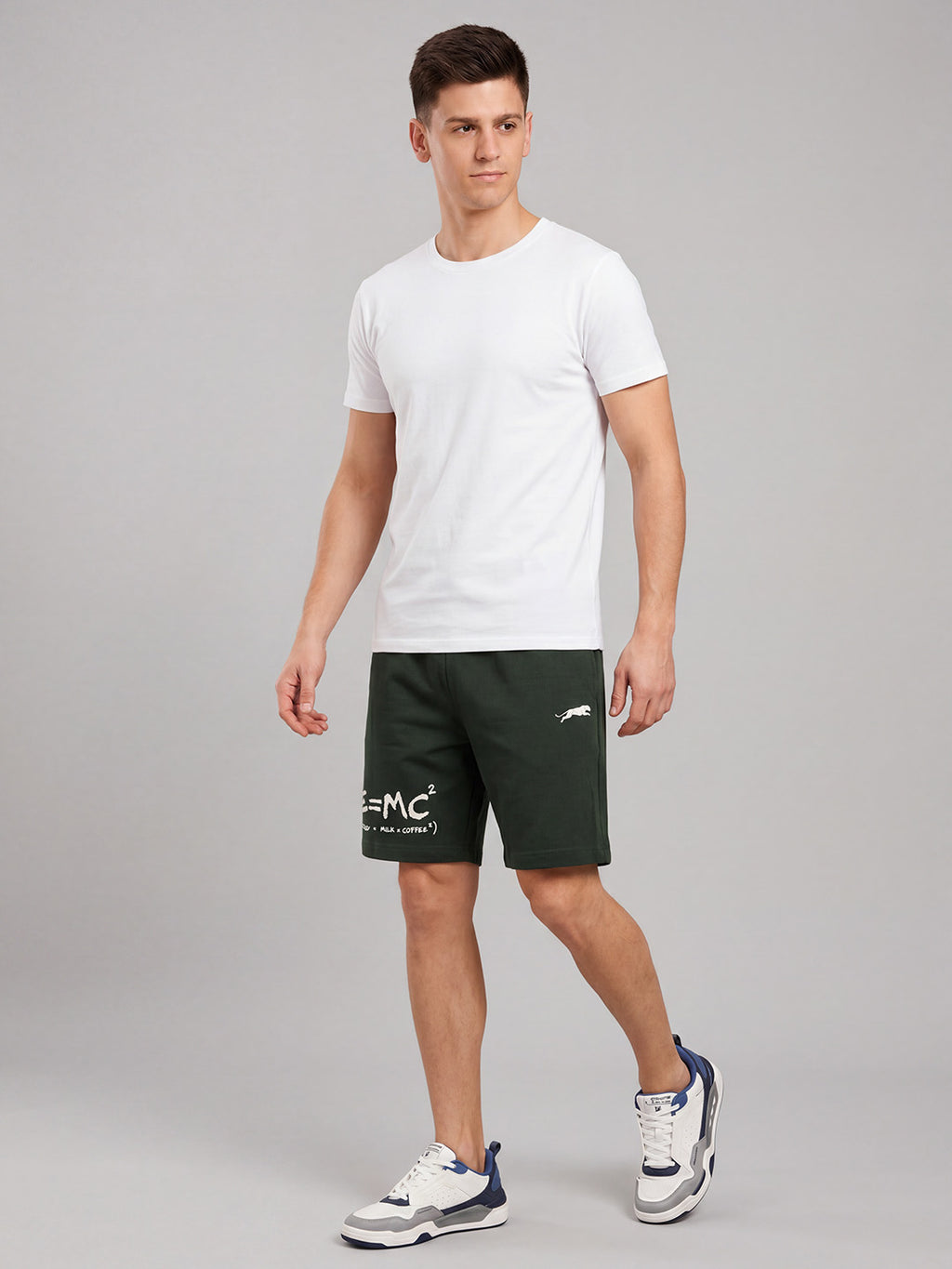 ARDEUR ZEAL IN YOU Men's Olive Regular Fit Energy Formula Typography Shorts