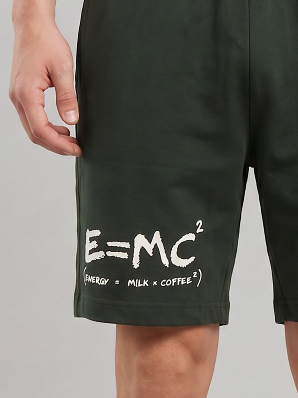 ARDEUR ZEAL IN YOU Men's Olive Regular Fit Energy Formula Typography Shorts