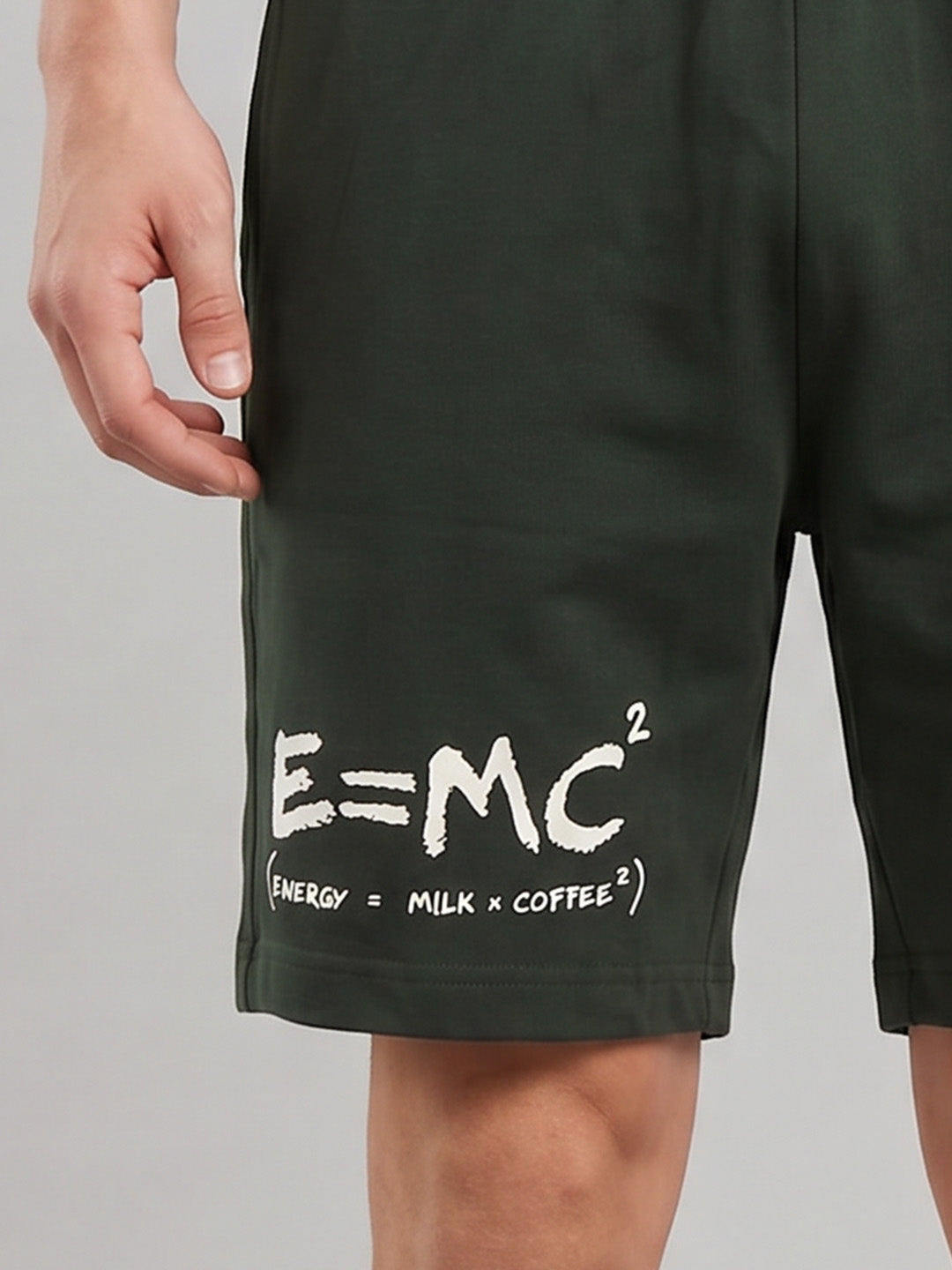 ARDEUR ZEAL IN YOU Men's Olive Regular Fit Energy Formula Typography Shorts