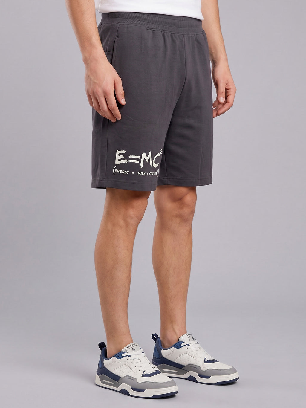 ARDEUR ZEAL IN YOU Men's Steel Grey Regular Fit Energy Formula Typography Shorts