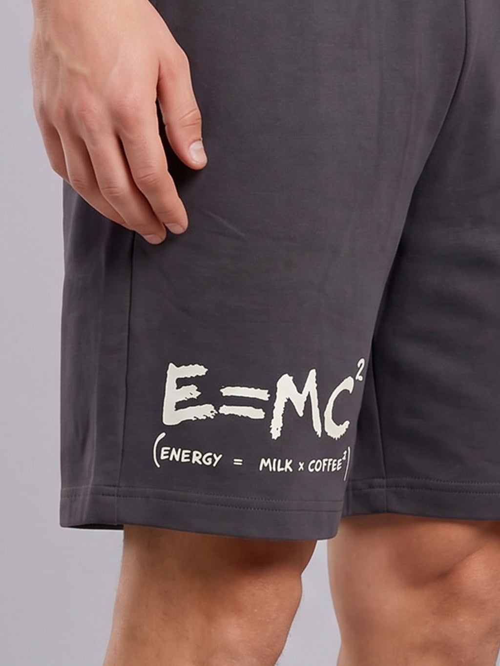 ARDEUR ZEAL IN YOU Men's Steel Grey Regular Fit Energy Formula Typography Shorts