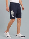 ARDEUR ZEAL IN YOU Men's Navy Regular Fit Push Yourself Dumbbell Typography Shorts