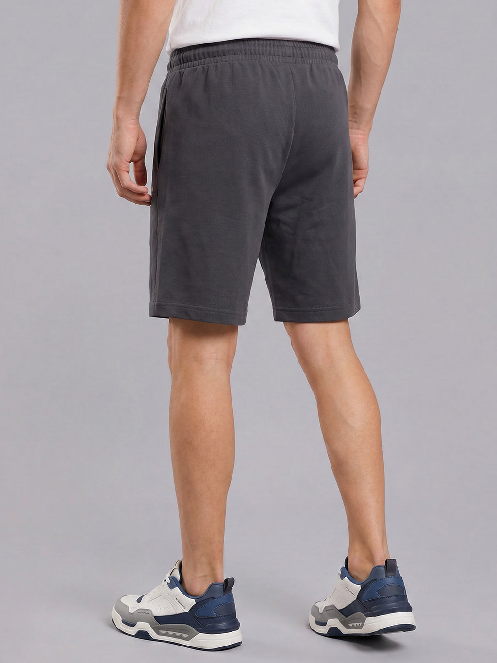 ARDEUR ZEAL IN YOU Men's Steel Grey Regular Fit Push Yourself Dumbbell Typography Shorts