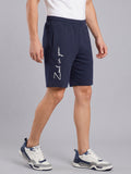ARDEUR ZEAL IN YOU Men's Navy Regular Fit Cursive Branding Typography Shorts