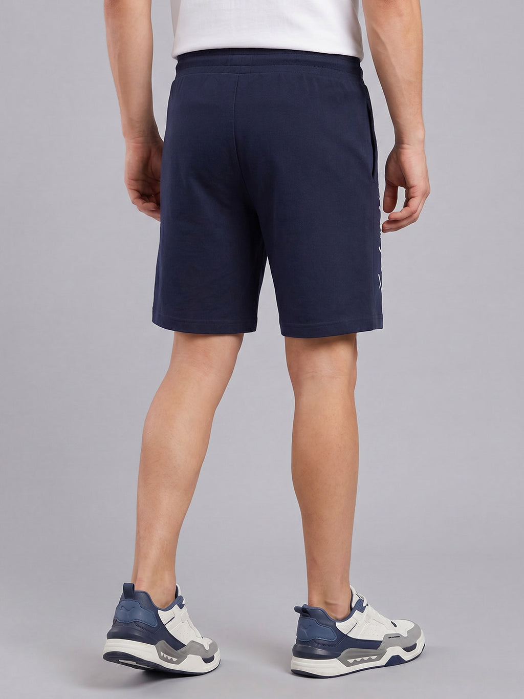 ARDEUR ZEAL IN YOU Men's Navy Regular Fit Cursive Branding Typography Shorts