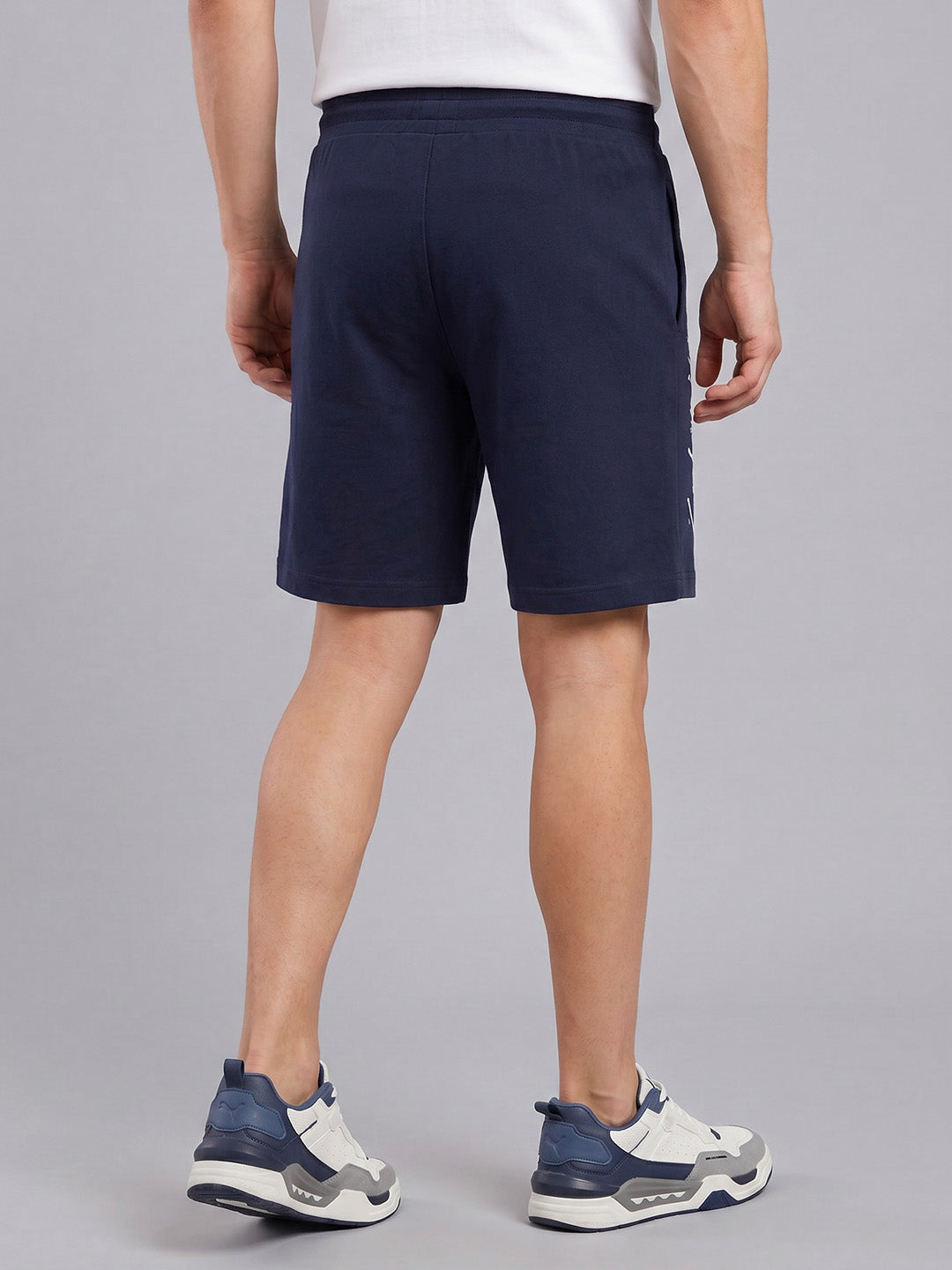 ARDEUR ZEAL IN YOU Men's Navy Regular Fit Cursive Branding Typography Shorts