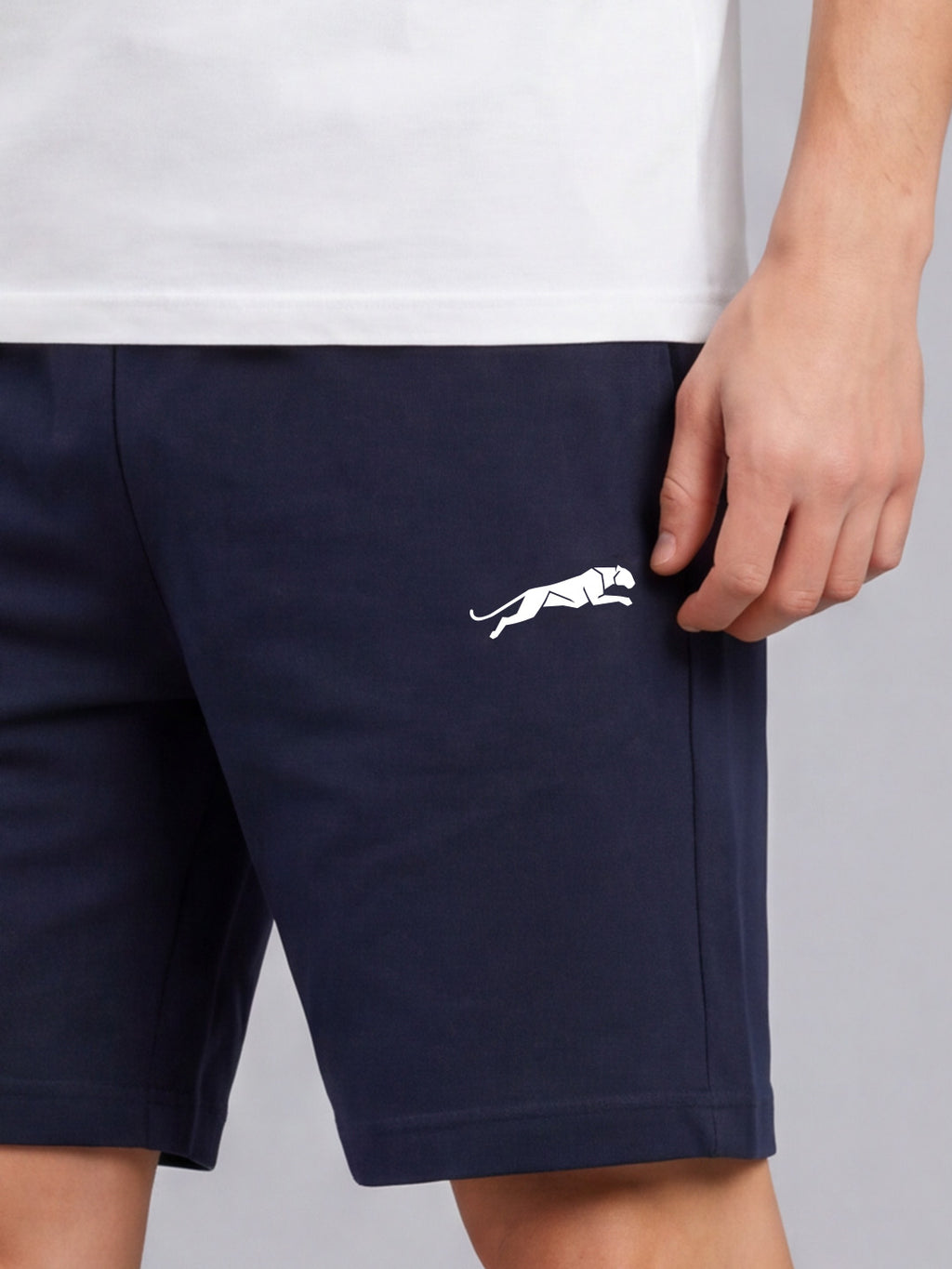 ARDEUR ZEAL IN YOU Men's Navy Regular Fit Cursive Branding Typography Shorts