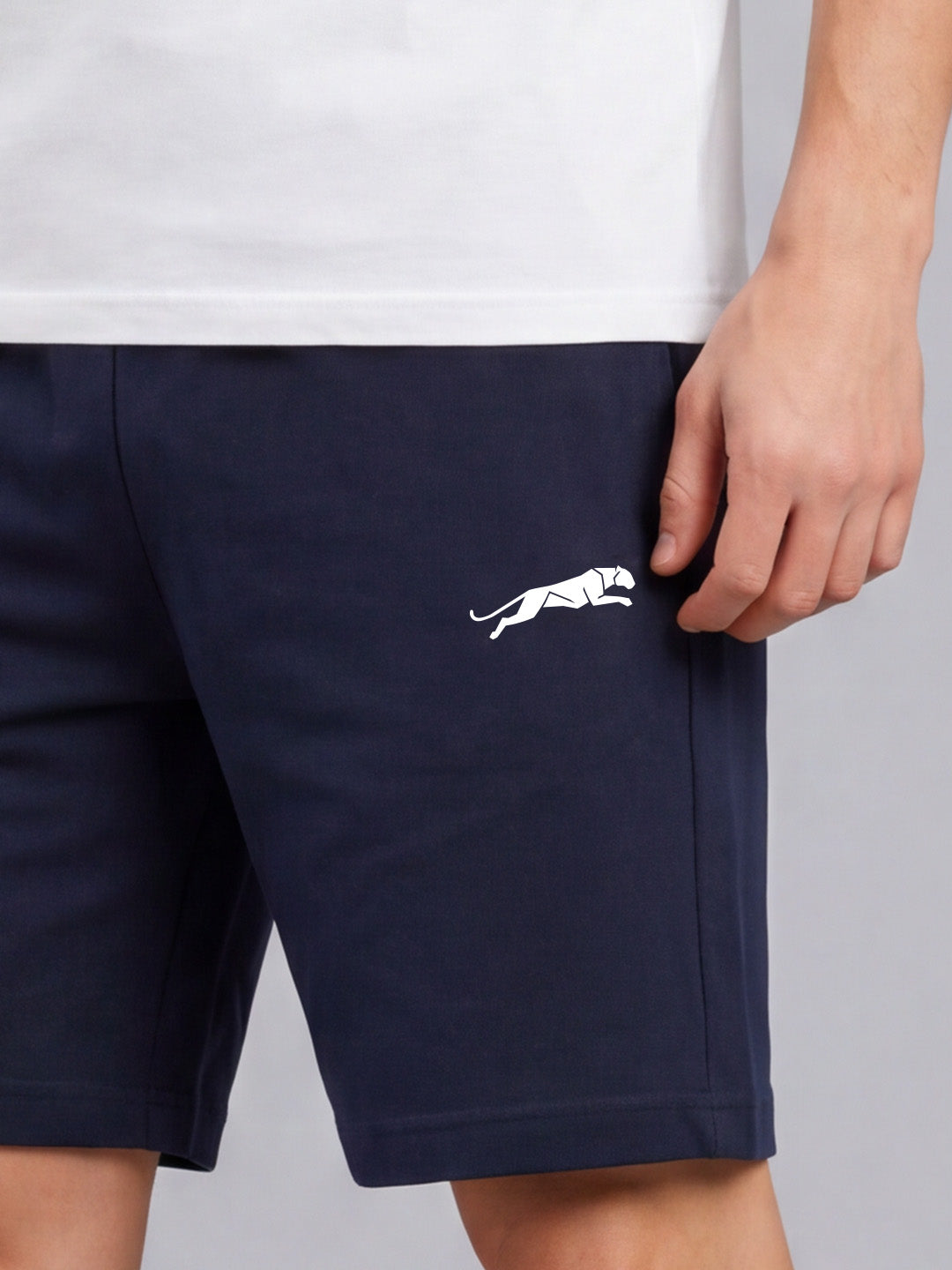 ARDEUR ZEAL IN YOU Men's Navy Regular Fit Cursive Branding Typography Shorts
