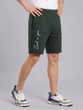 ARDEUR ZEAL IN YOU Men's Olive Regular Fit Cursive Branding Typography Shorts