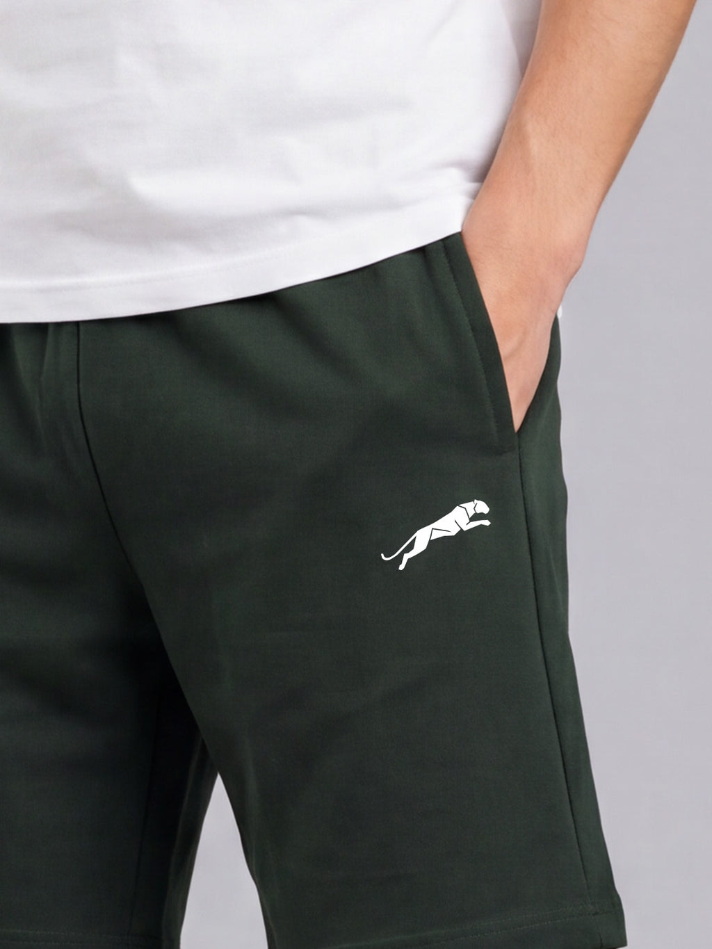 ARDEUR ZEAL IN YOU Men's Olive Regular Fit Cursive Branding Typography Shorts