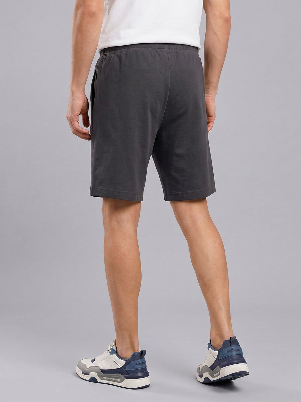 ARDEUR ZEAL IN YOU Men's Steel Grey Regular Fit Cursive Branding Typography Shorts