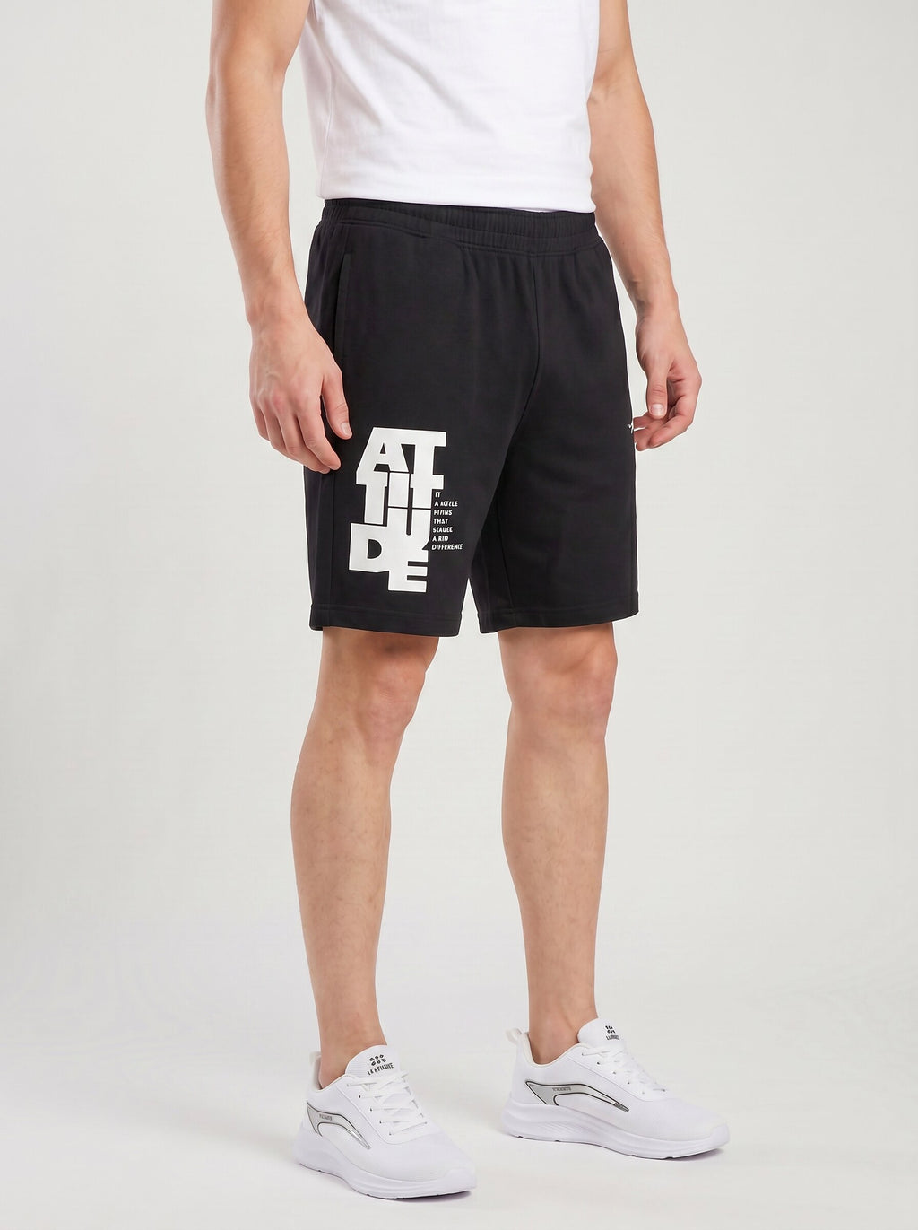 ARDEUR ZEAL IN YOU Men's Black Regular Fit Attitude Typography Shorts