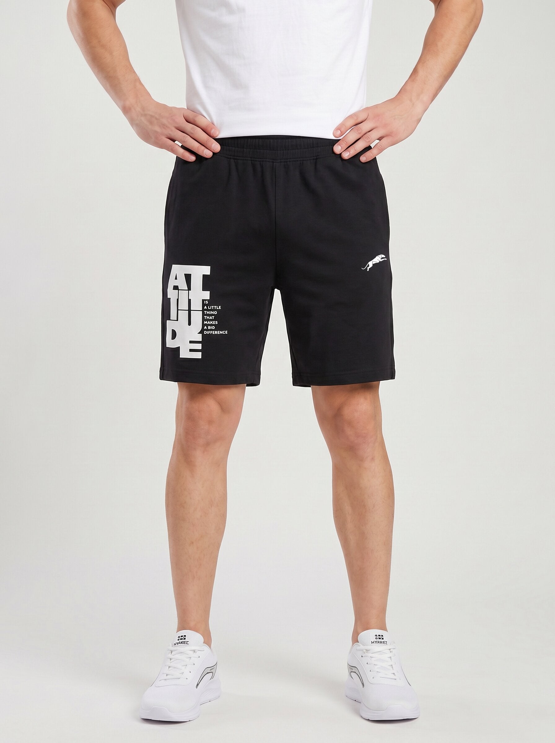 ARDEUR ZEAL IN YOU Men's Black Regular Fit Attitude Typography Shorts