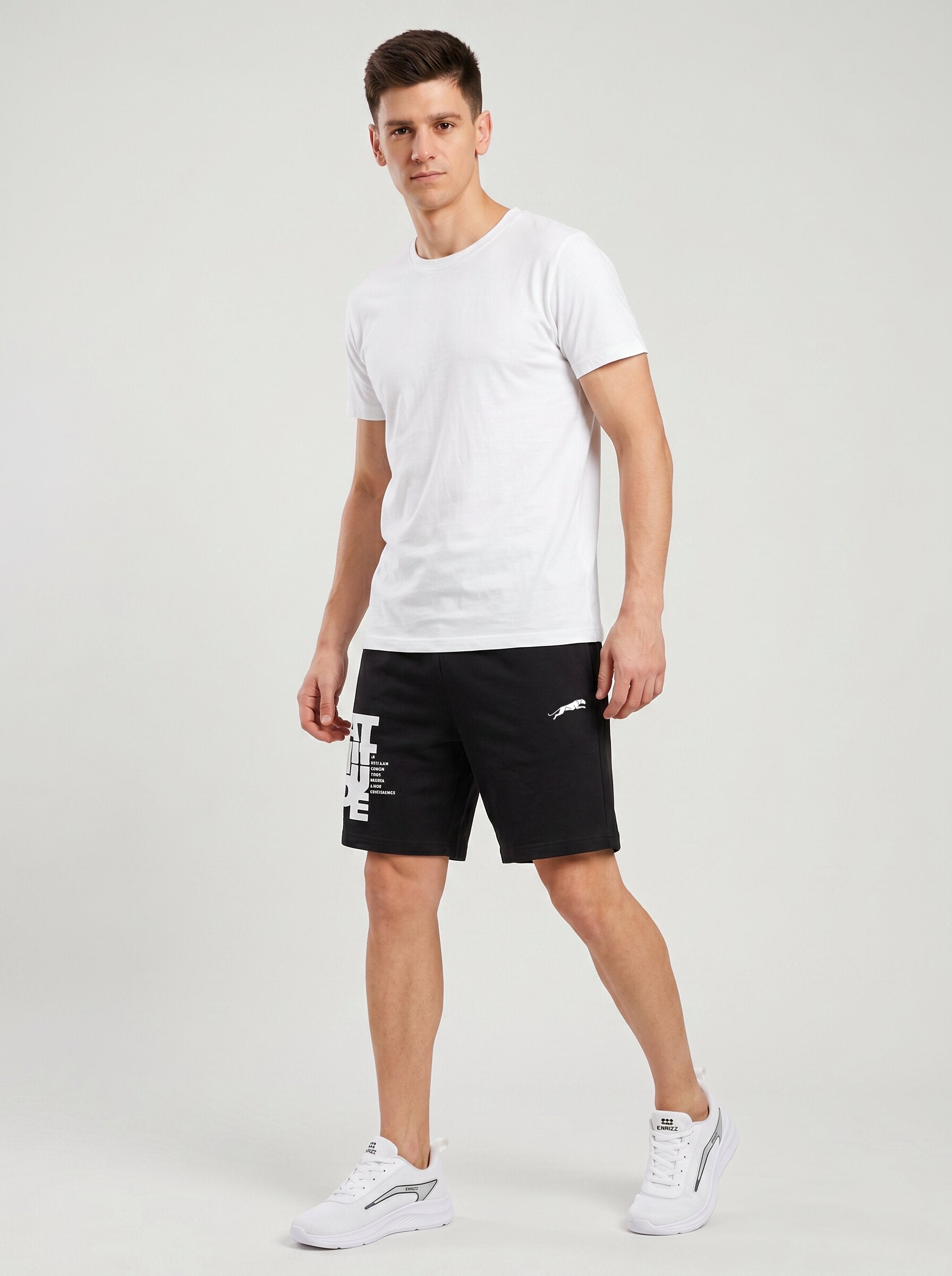 ARDEUR ZEAL IN YOU Men's Black Regular Fit Attitude Typography Shorts