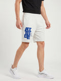 ARDEUR ZEAL IN YOU Men's White Melange Regular Fit Attitude Typography Shorts