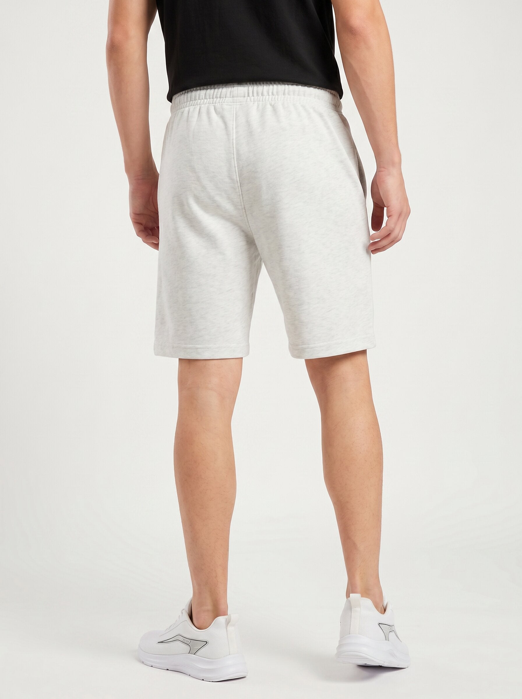 ARDEUR ZEAL IN YOU Men's White Melange Regular Fit Attitude Typography Shorts