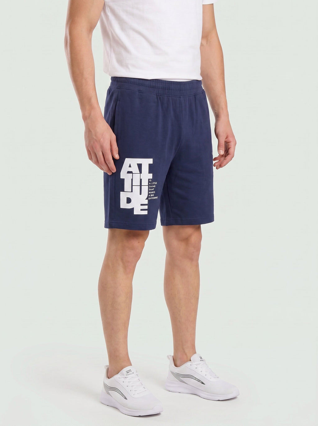 ARDEUR ZEAL IN YOU Men's Navy Regular Fit Attitude Typography Shorts