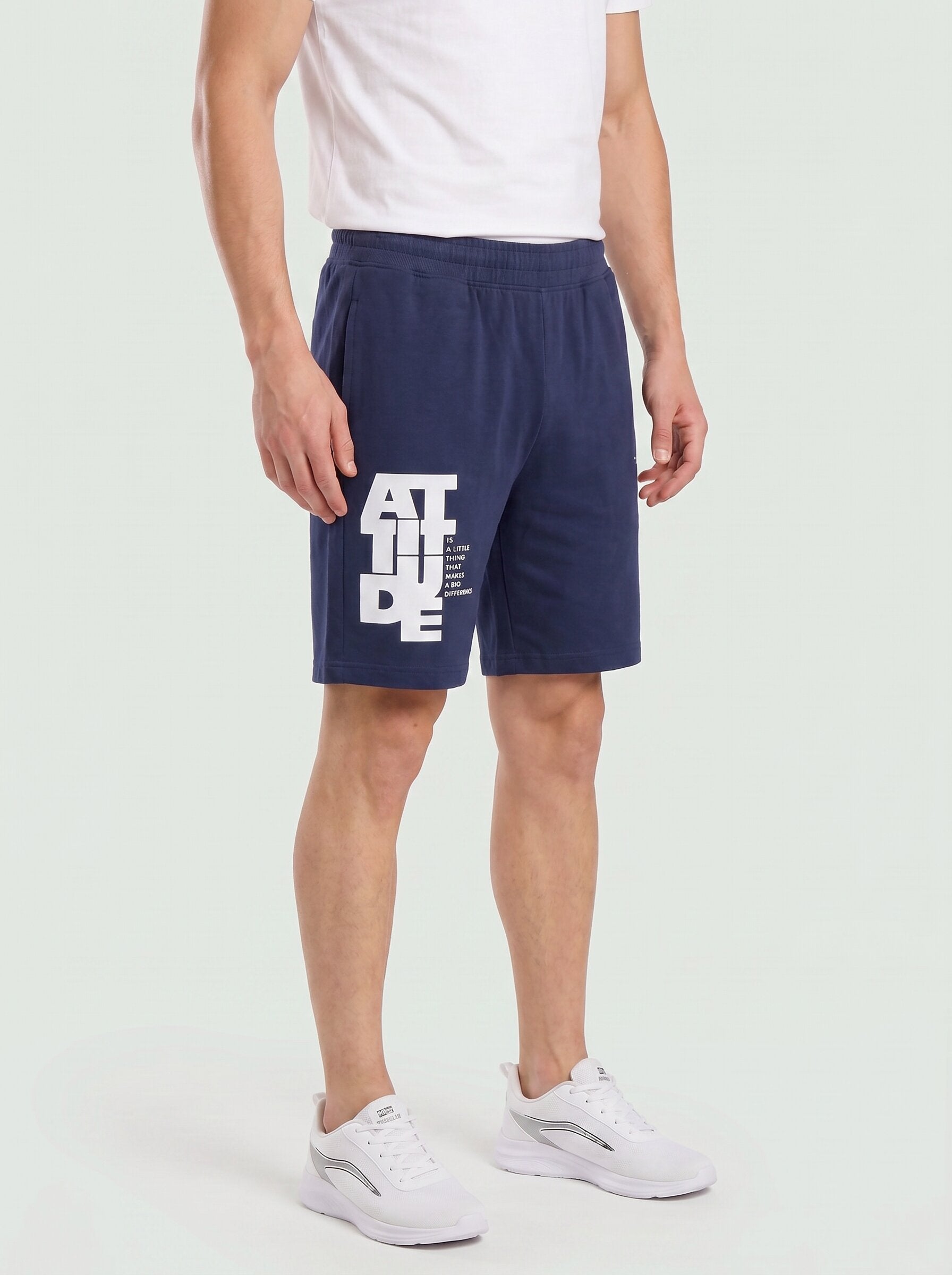 ARDEUR ZEAL IN YOU Men's Navy Regular Fit Attitude Typography Shorts