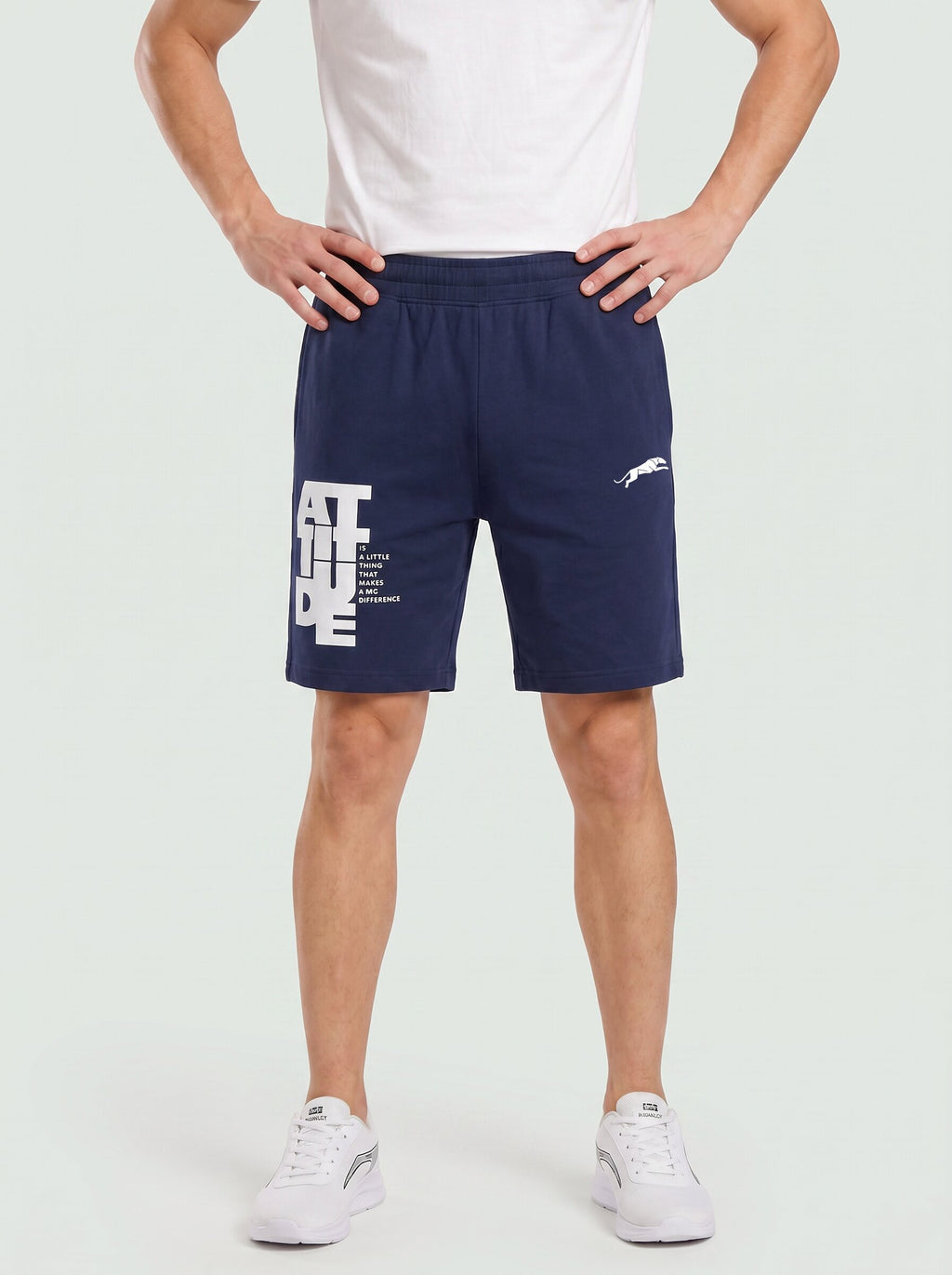 ARDEUR ZEAL IN YOU Men's Navy Regular Fit Attitude Typography Shorts