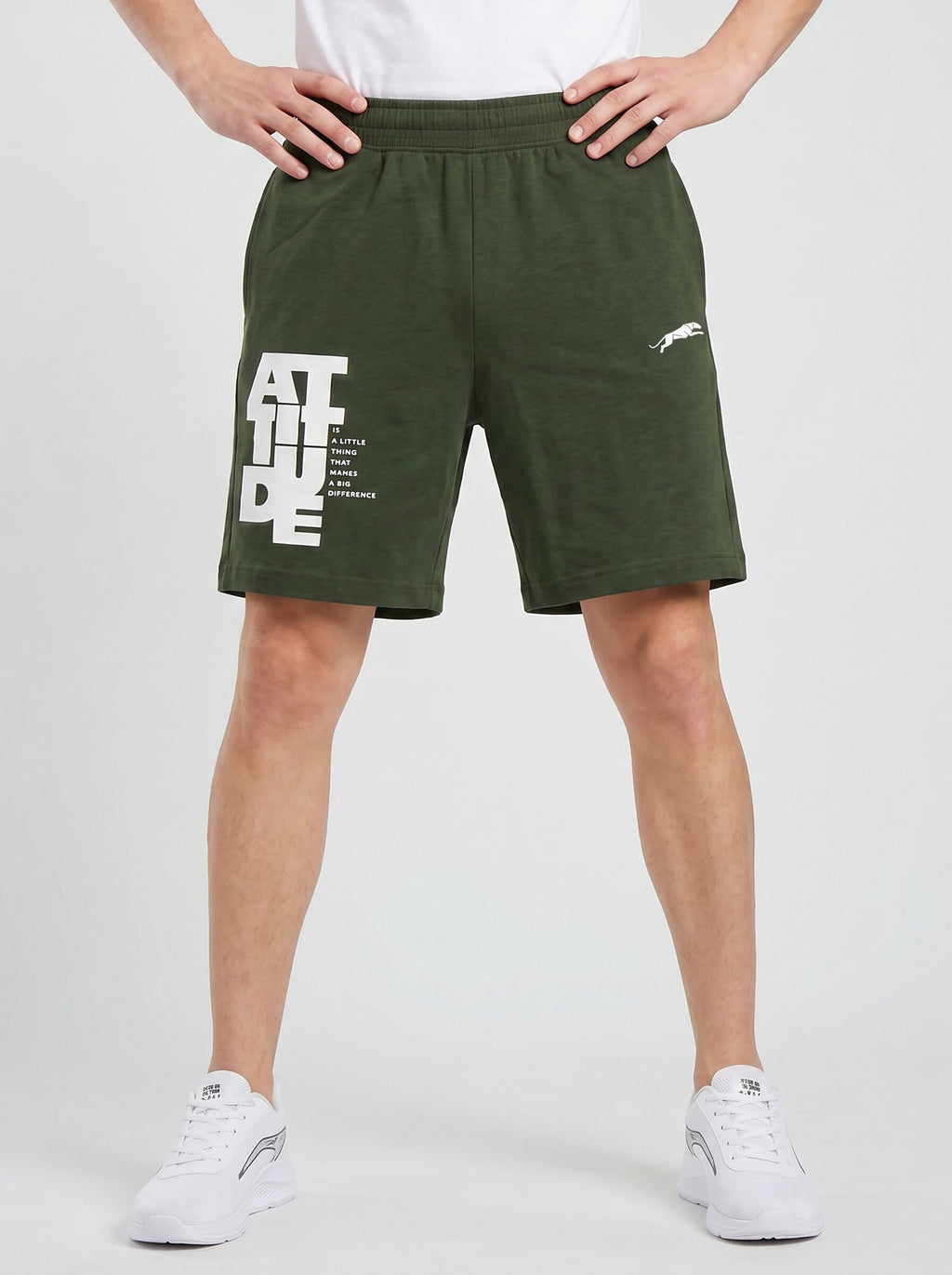 ARDEUR ZEAL IN YOU Men's Olive Regular Fit Attitude Typography Shorts