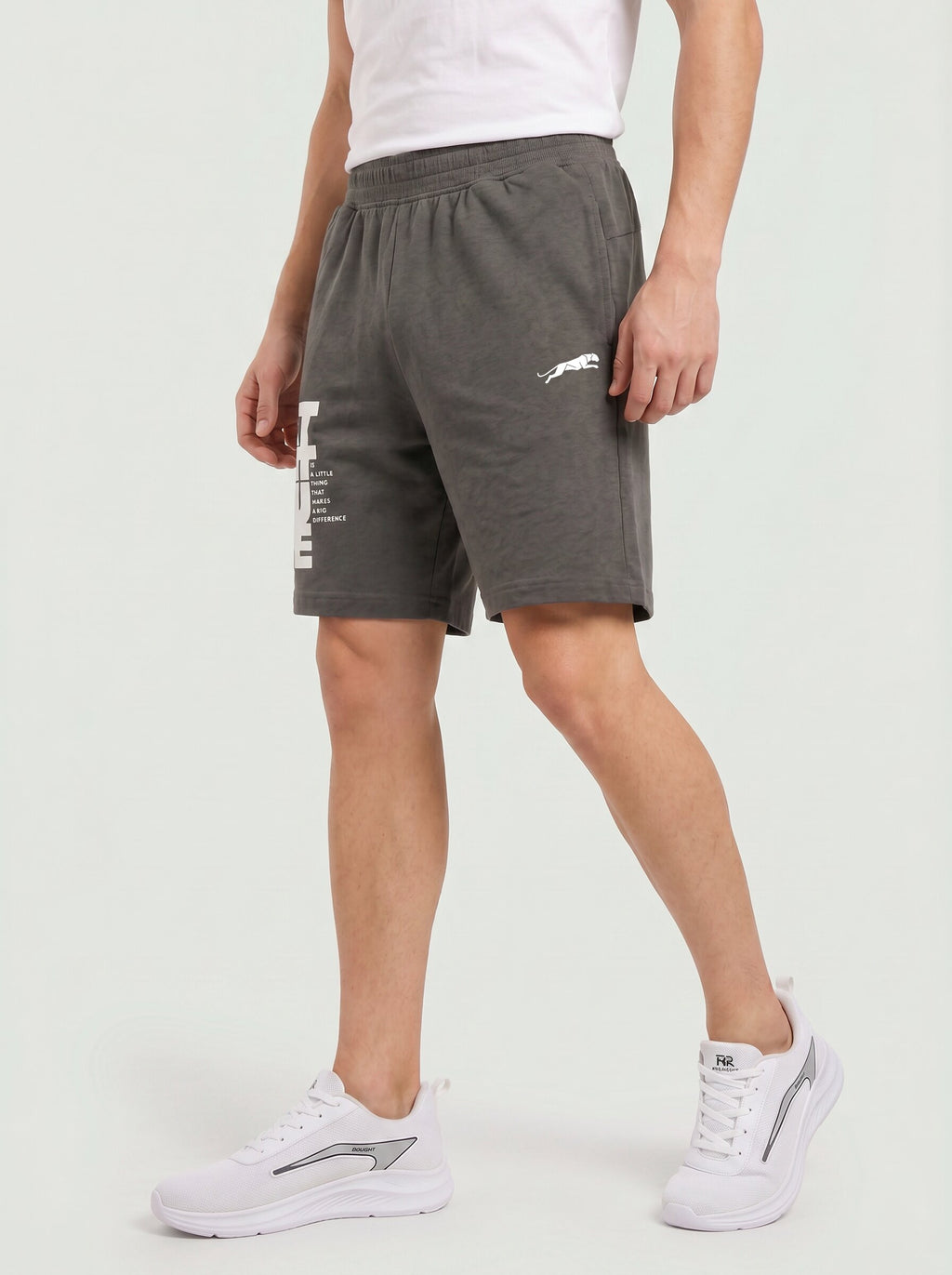 ARDEUR ZEAL IN YOU Men's Steel Grey Regular Fit Attitude Typography Shorts
