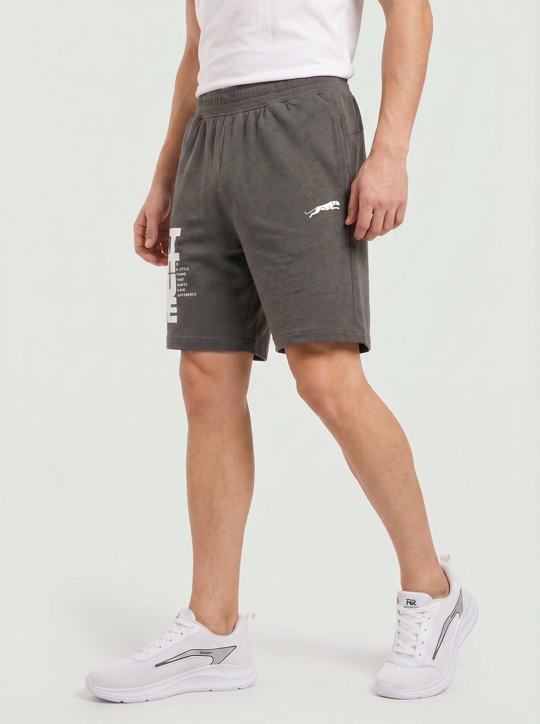 ARDEUR ZEAL IN YOU Men's Steel Grey Regular Fit Attitude Typography Shorts