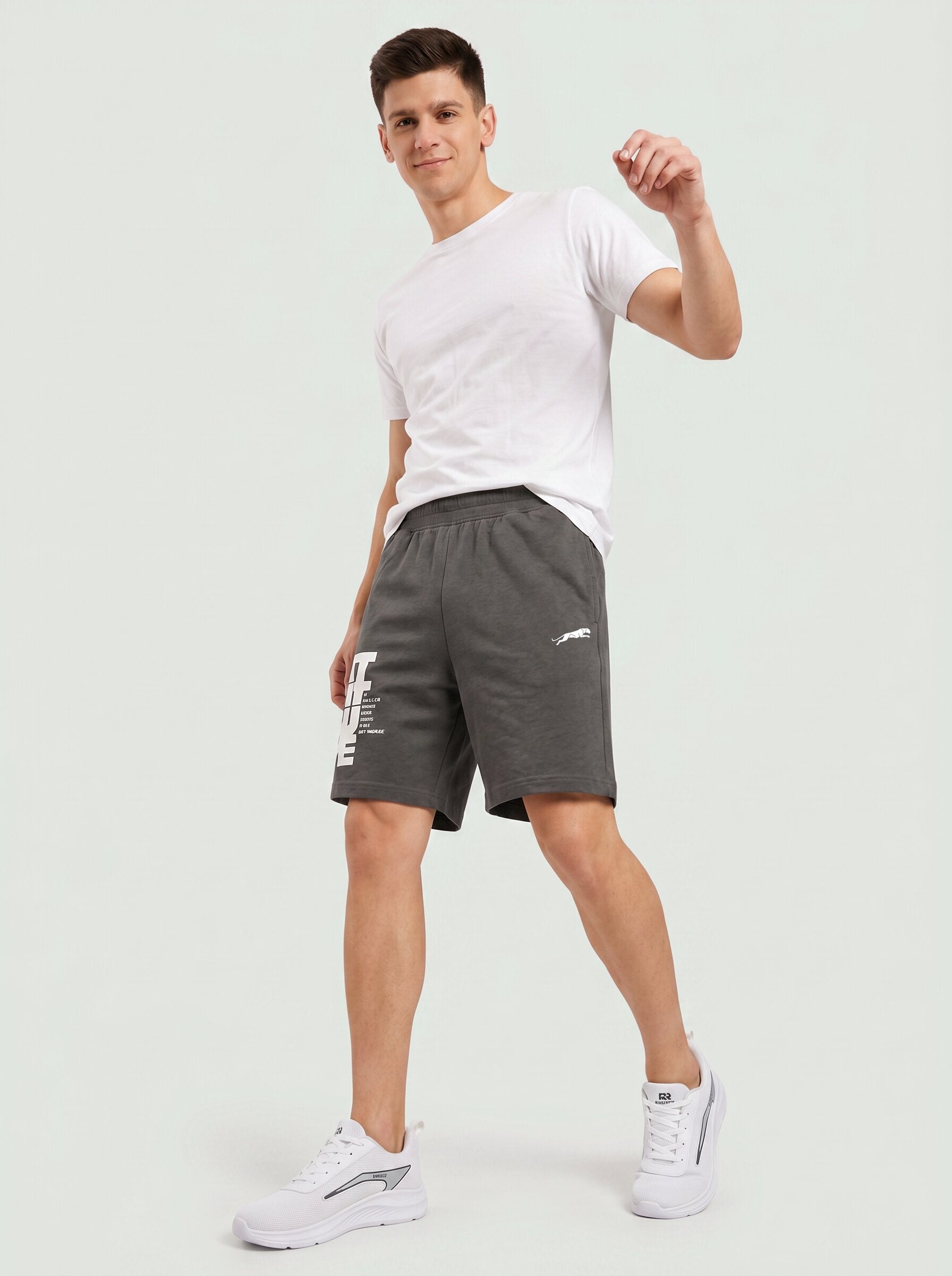 ARDEUR ZEAL IN YOU Men's Steel Grey Regular Fit Attitude Typography Shorts