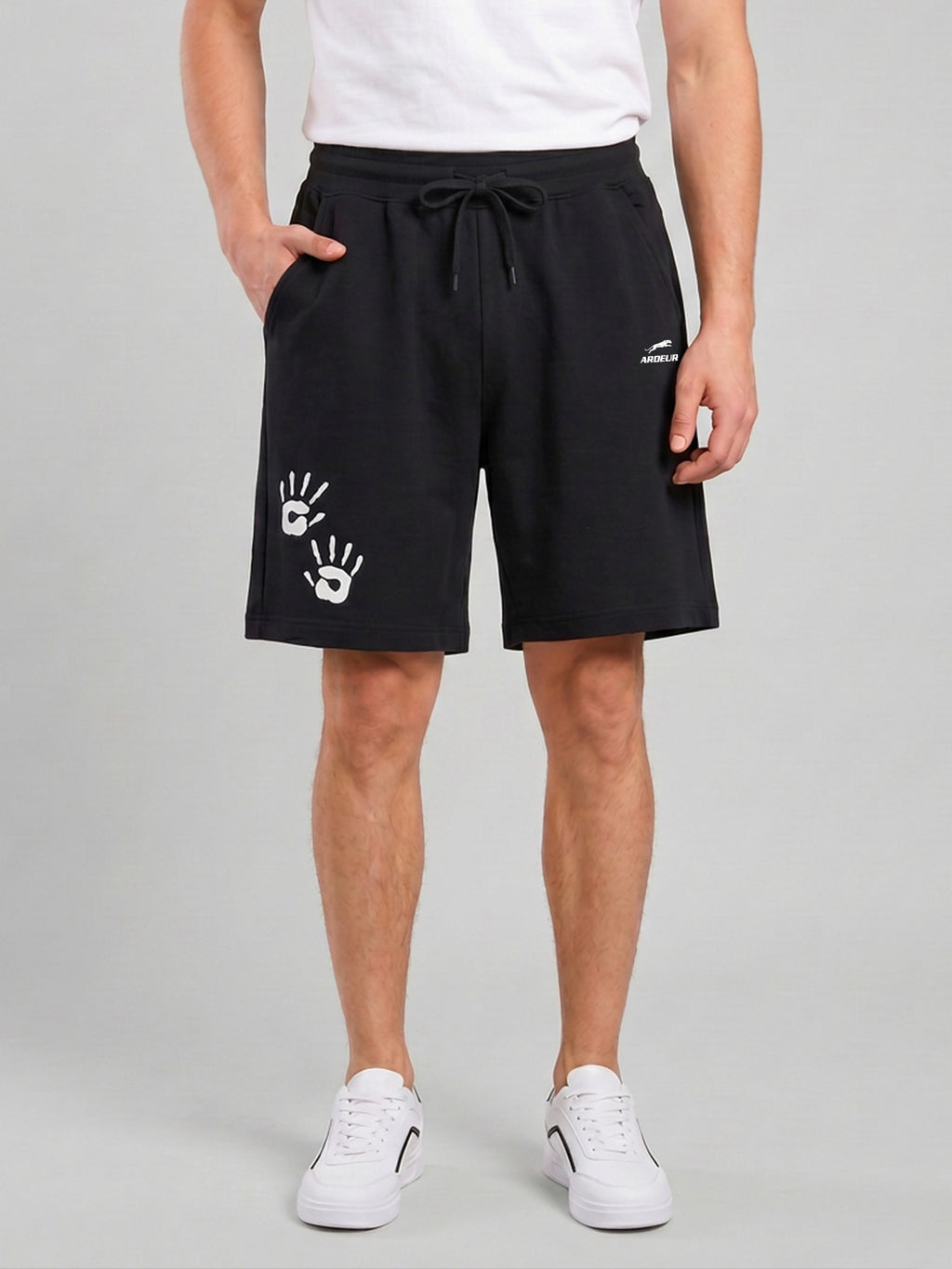 ARDEUR ZEAL IN YOU Men's Black Relaxed Fit Shorts