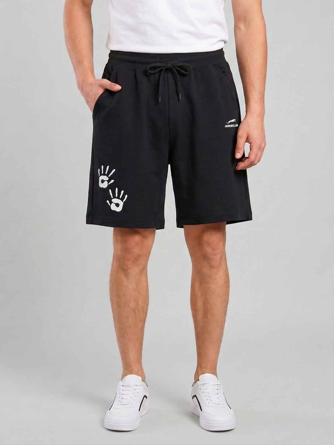 ARDEUR ZEAL IN YOU Men's Black Relaxed Fit Shorts