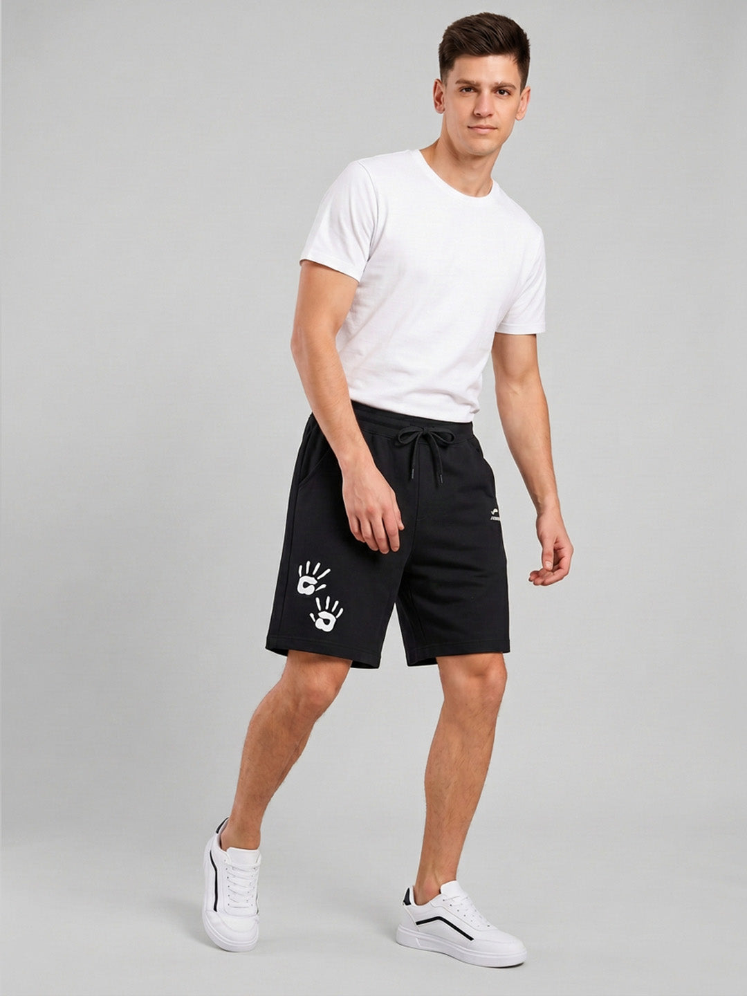 ARDEUR ZEAL IN YOU Men's Black Relaxed Fit Shorts
