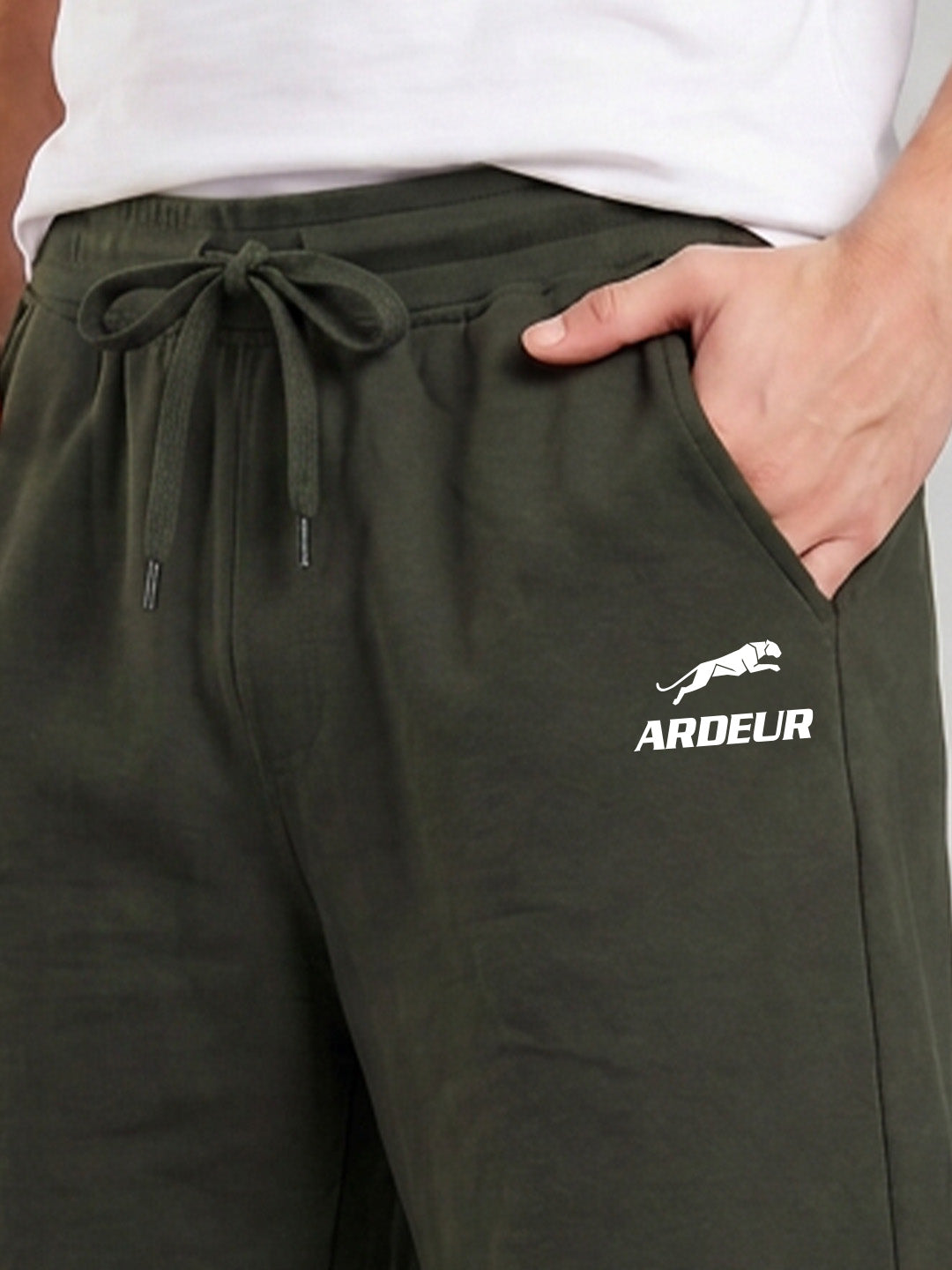 ARDEUR ZEAL IN YOU Men's Olive Relaxed Fit Shorts