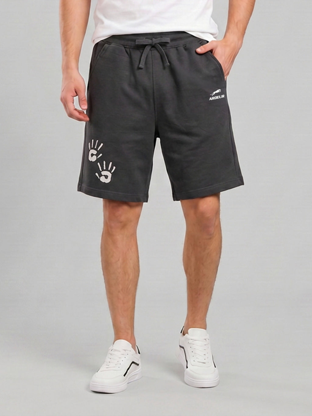 ARDEUR ZEAL IN YOU Men's Steel Grey Relaxed Fit Shorts