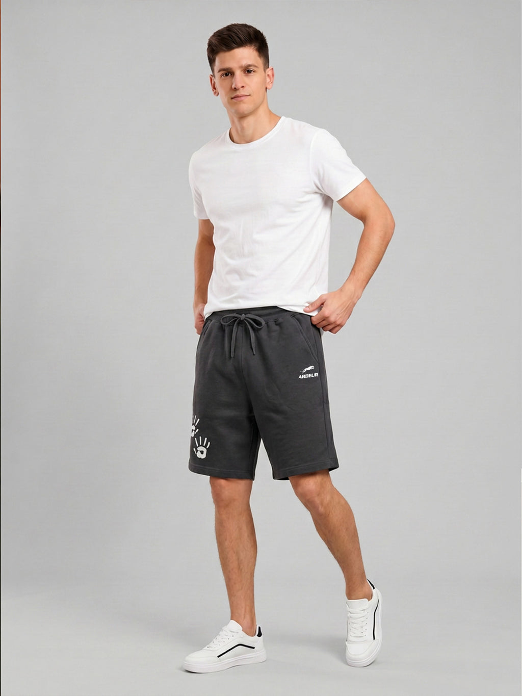 ARDEUR ZEAL IN YOU Men's Steel Grey Relaxed Fit Shorts