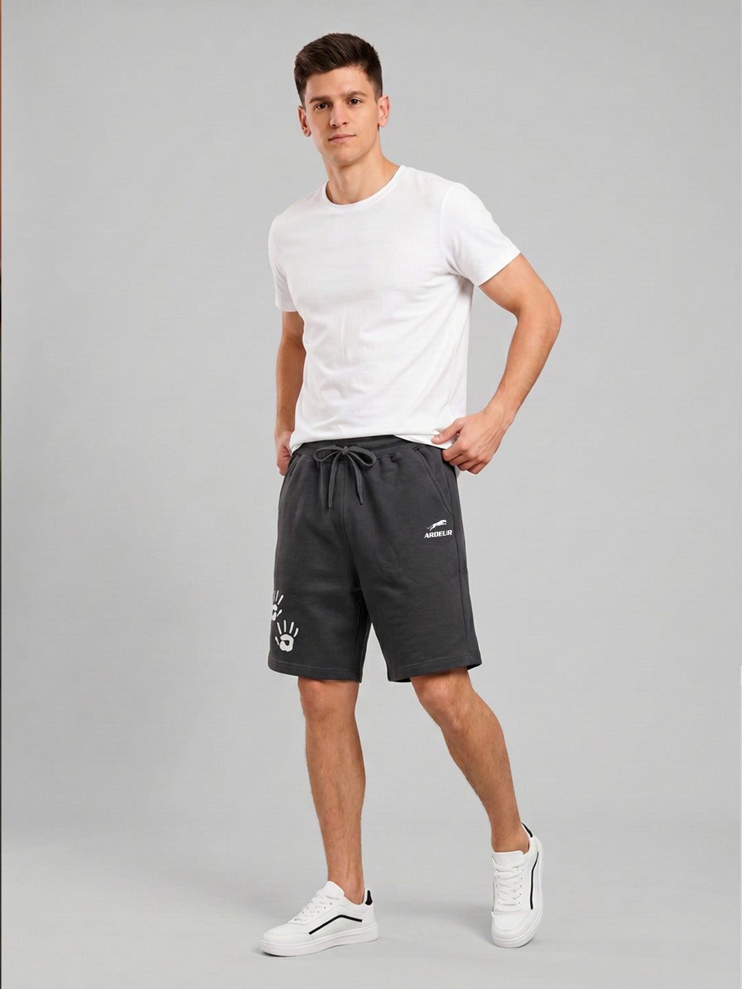 ARDEUR ZEAL IN YOU Men's Steel Grey Relaxed Fit Shorts