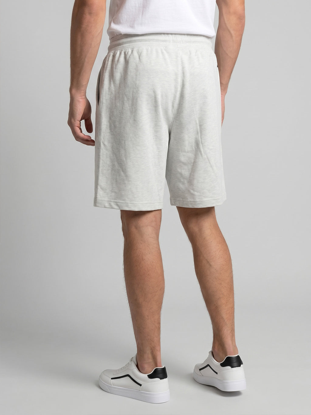ARDEUR ZEAL IN YOU Men's White Melange Relaxed Fit Shorts