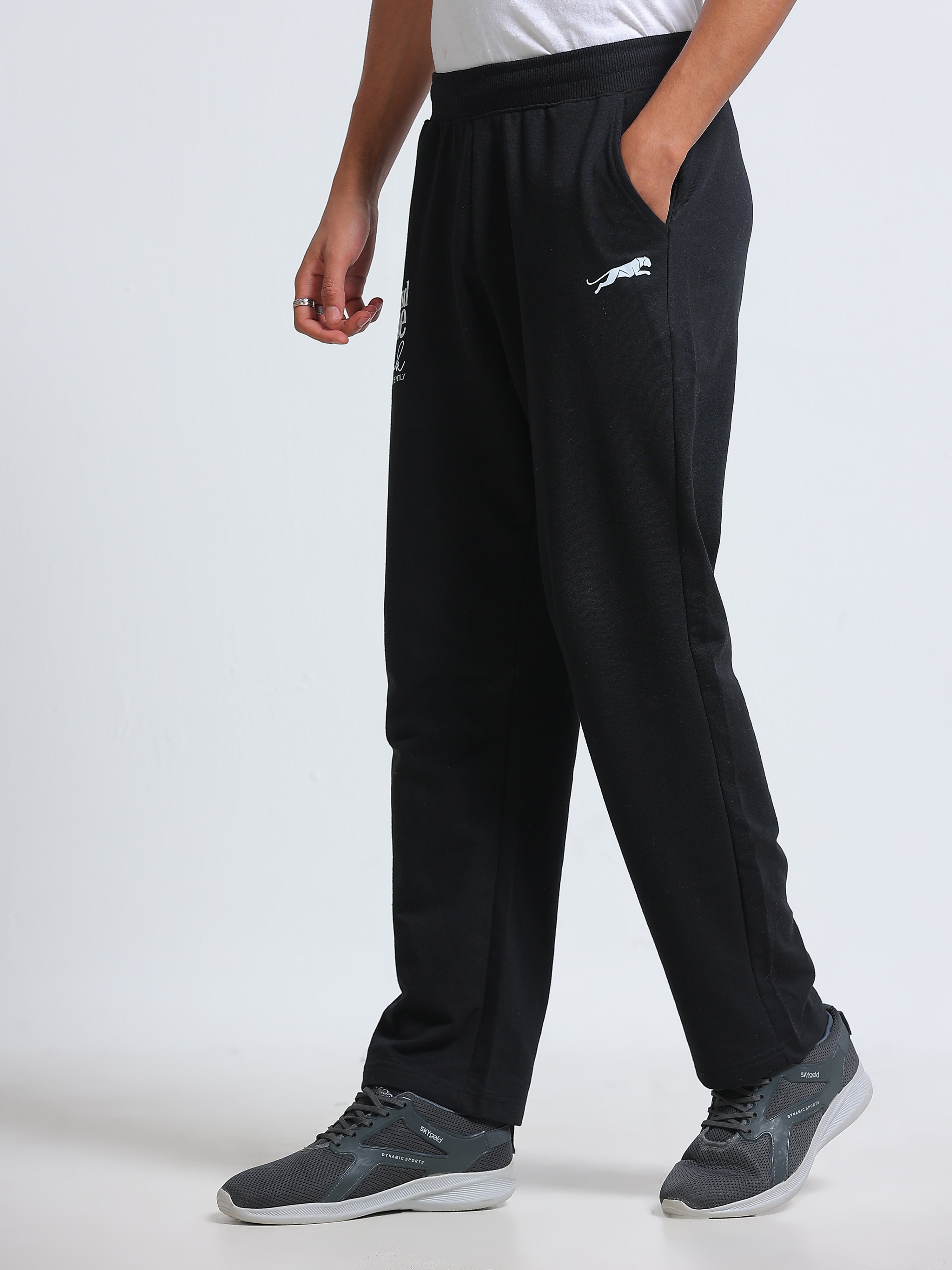 ARDEUR ZEAL IN YOU Men's Regular Fit Cotton Blend Track Pants - Black
