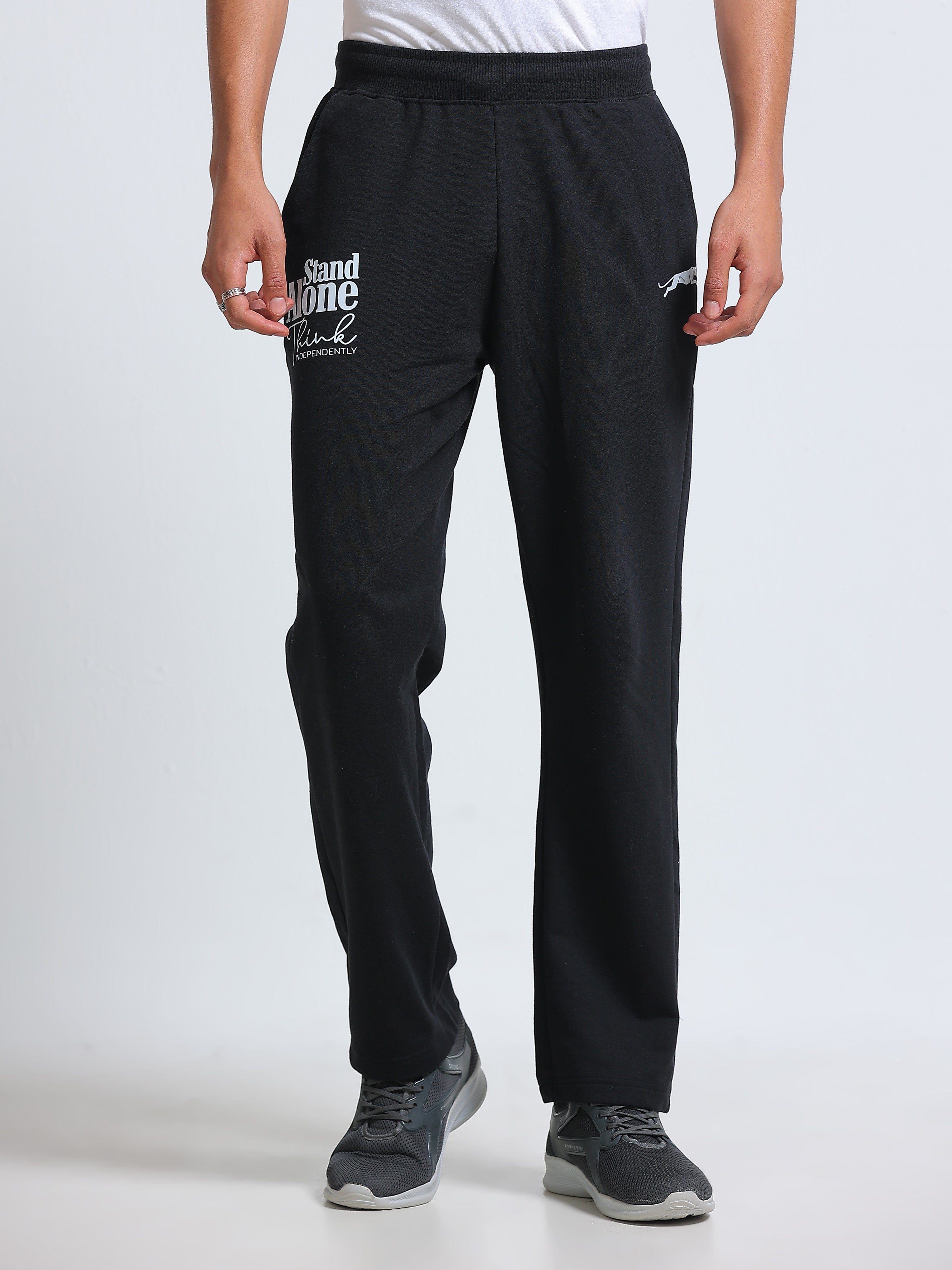 ARDEUR ZEAL IN YOU Men's Regular Fit Cotton Blend Track Pants - Black