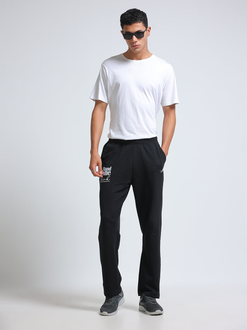 ARDEUR ZEAL IN YOU Men's Regular Fit Cotton Blend Track Pants - Black