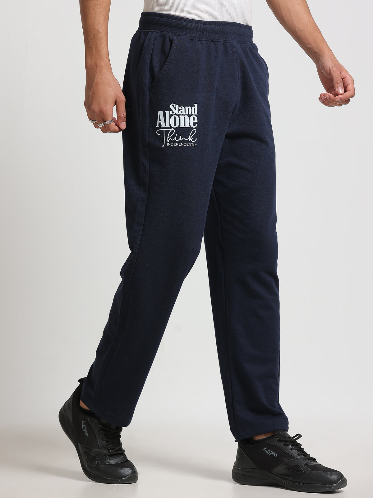 ARDEUR ZEAL IN YOU Men's Regular Fit Cotton Blend Track Pants - Navy