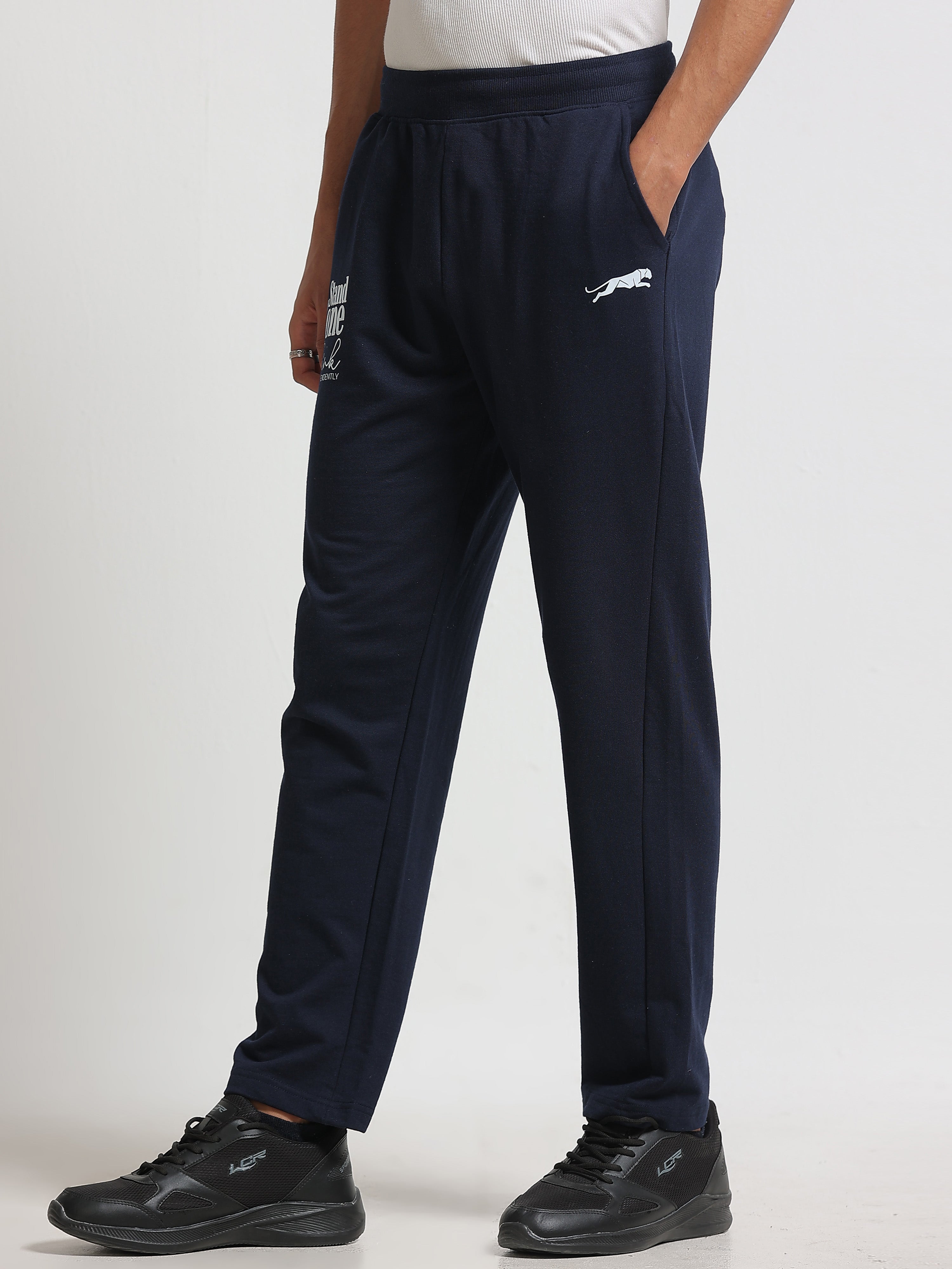 ARDEUR ZEAL IN YOU Men's Regular Fit Cotton Blend Track Pants - Navy