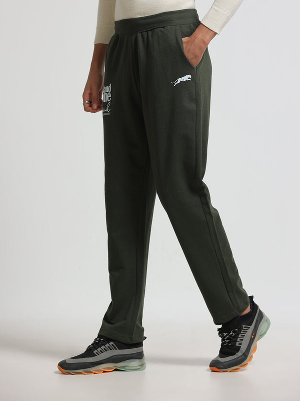 ARDEUR ZEAL IN YOU Men's Regular Fit Cotton Blend Track Pants - Olive