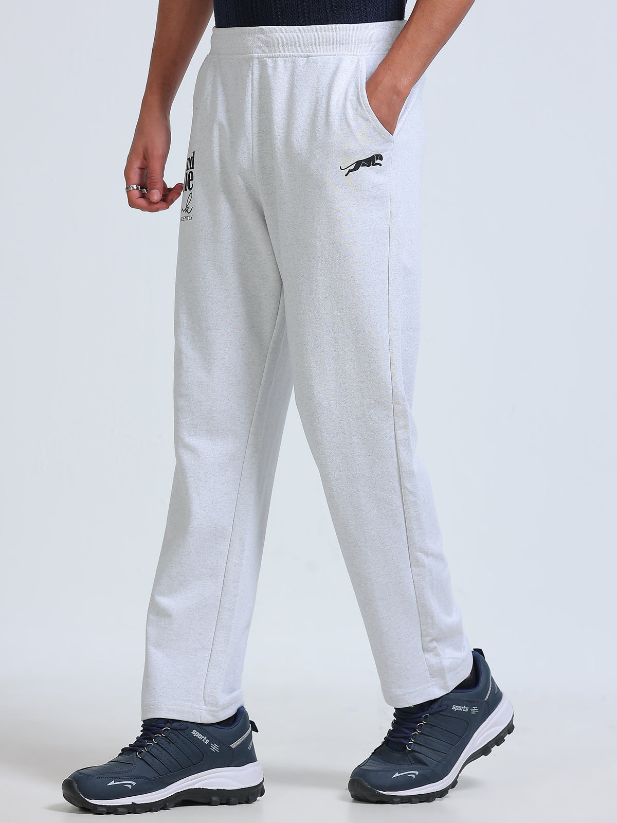 ARDEUR ZEAL IN YOU Men's Regular Fit Cotton Blend Track Pants - White
