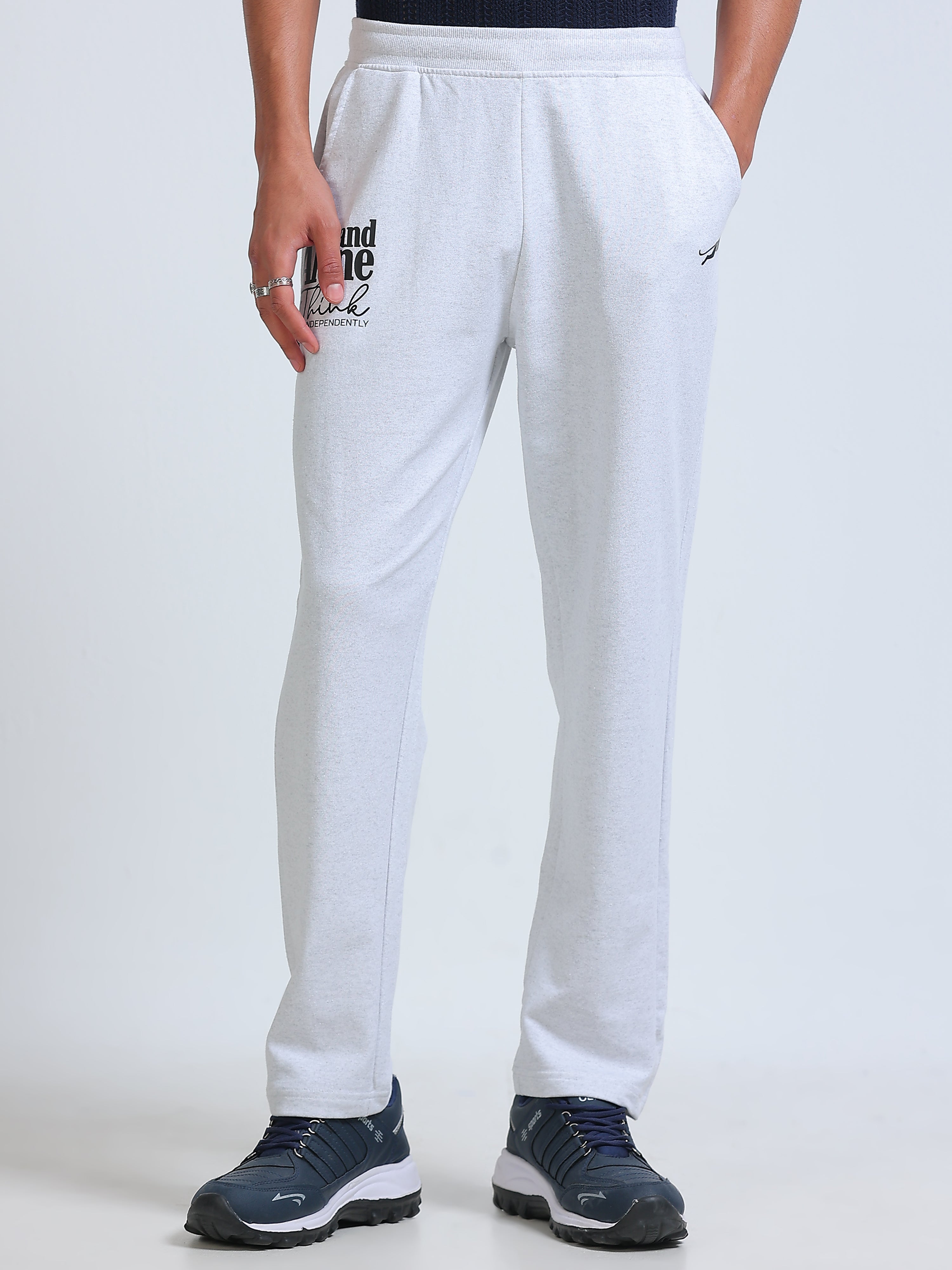 ARDEUR ZEAL IN YOU Men's Regular Fit Cotton Blend Track Pants - White