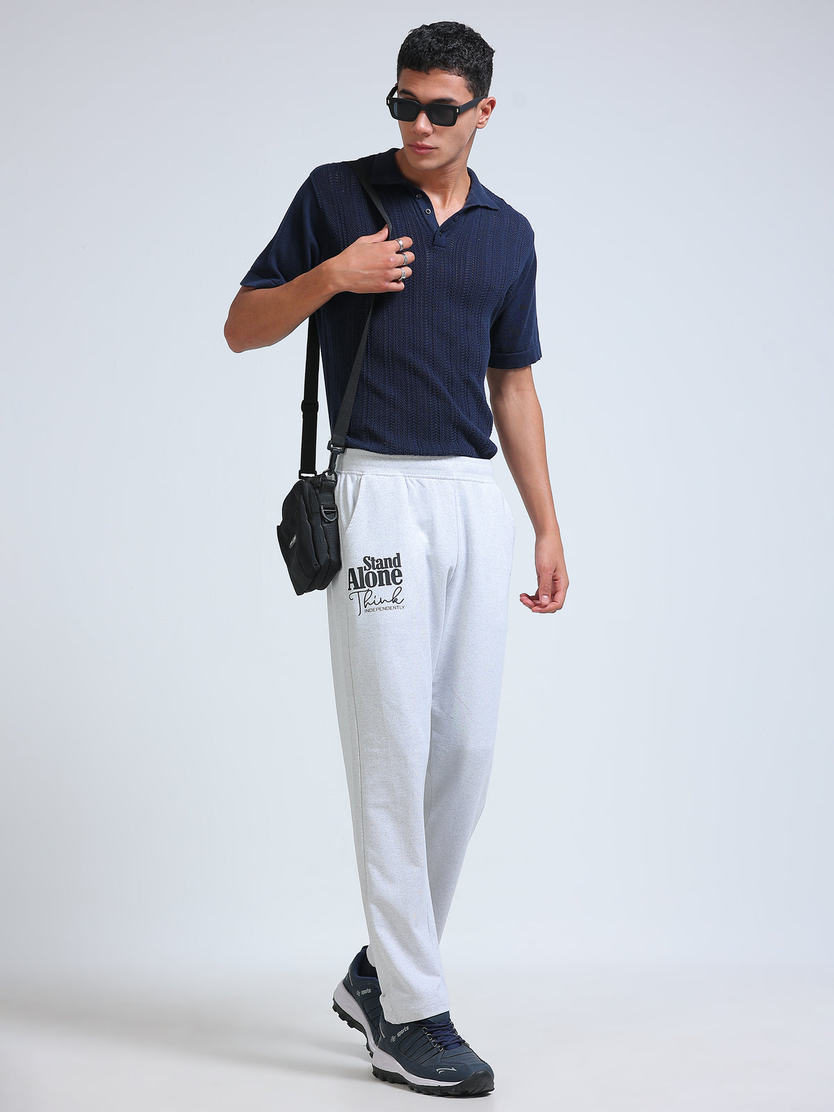 ARDEUR ZEAL IN YOU Men's Regular Fit Cotton Blend Track Pants - White