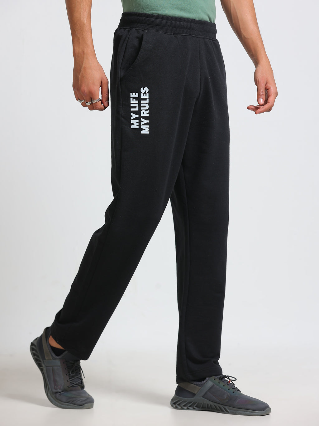 ARDEUR ZEAL IN YOU Men's Cotton Blend Track Pants - Black