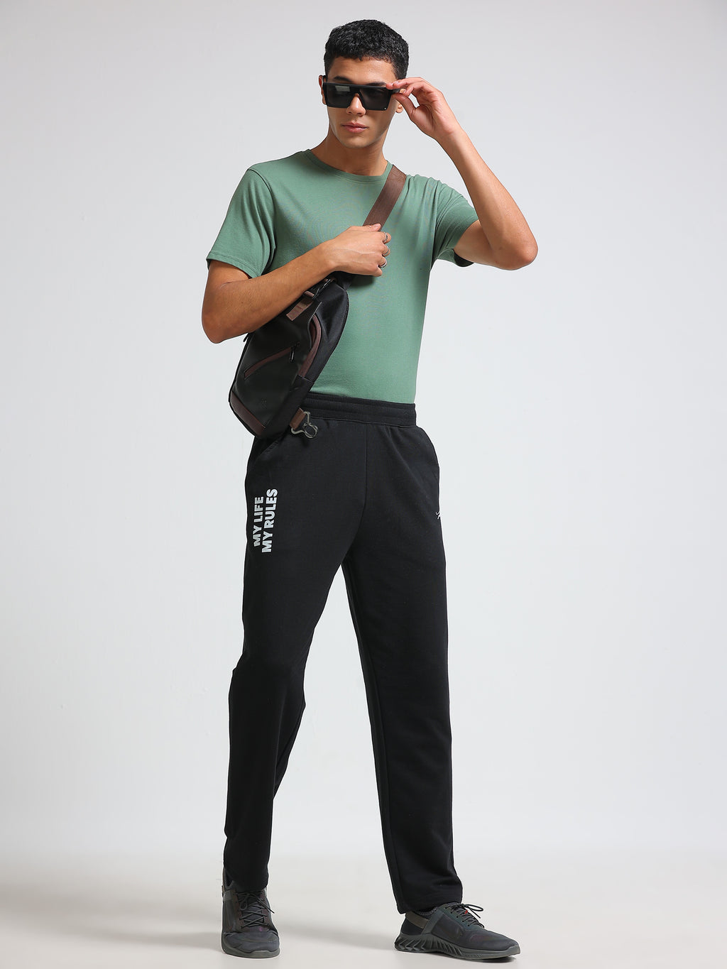 ARDEUR ZEAL IN YOU Men's Cotton Blend Track Pants - Black